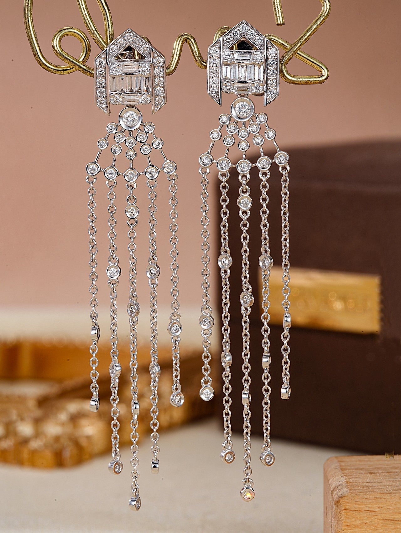 Sparkling Rhinestone Bubble Tassel Earrings - Luxurious Jewelry Piece - Jeweler.Jewelry