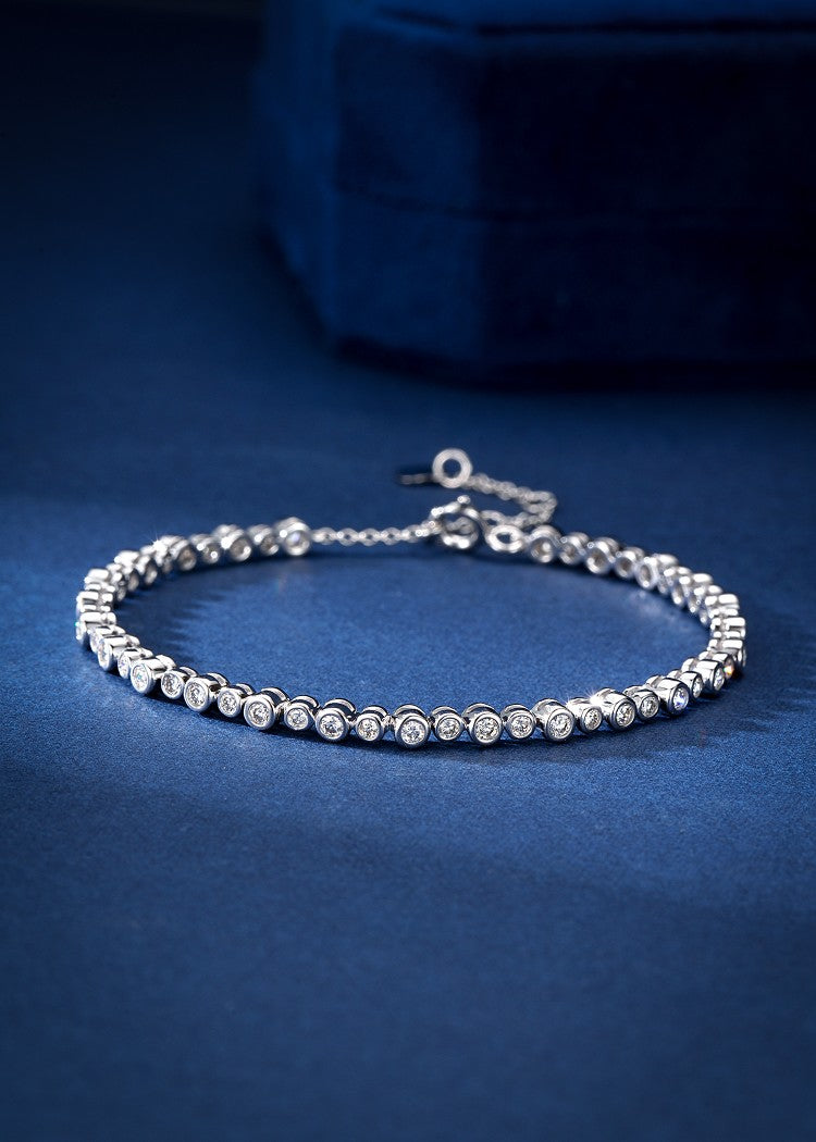 Sparkling Round Diamond Bracelet - Luxury Jewelry Piece - White Diamond Bracelet