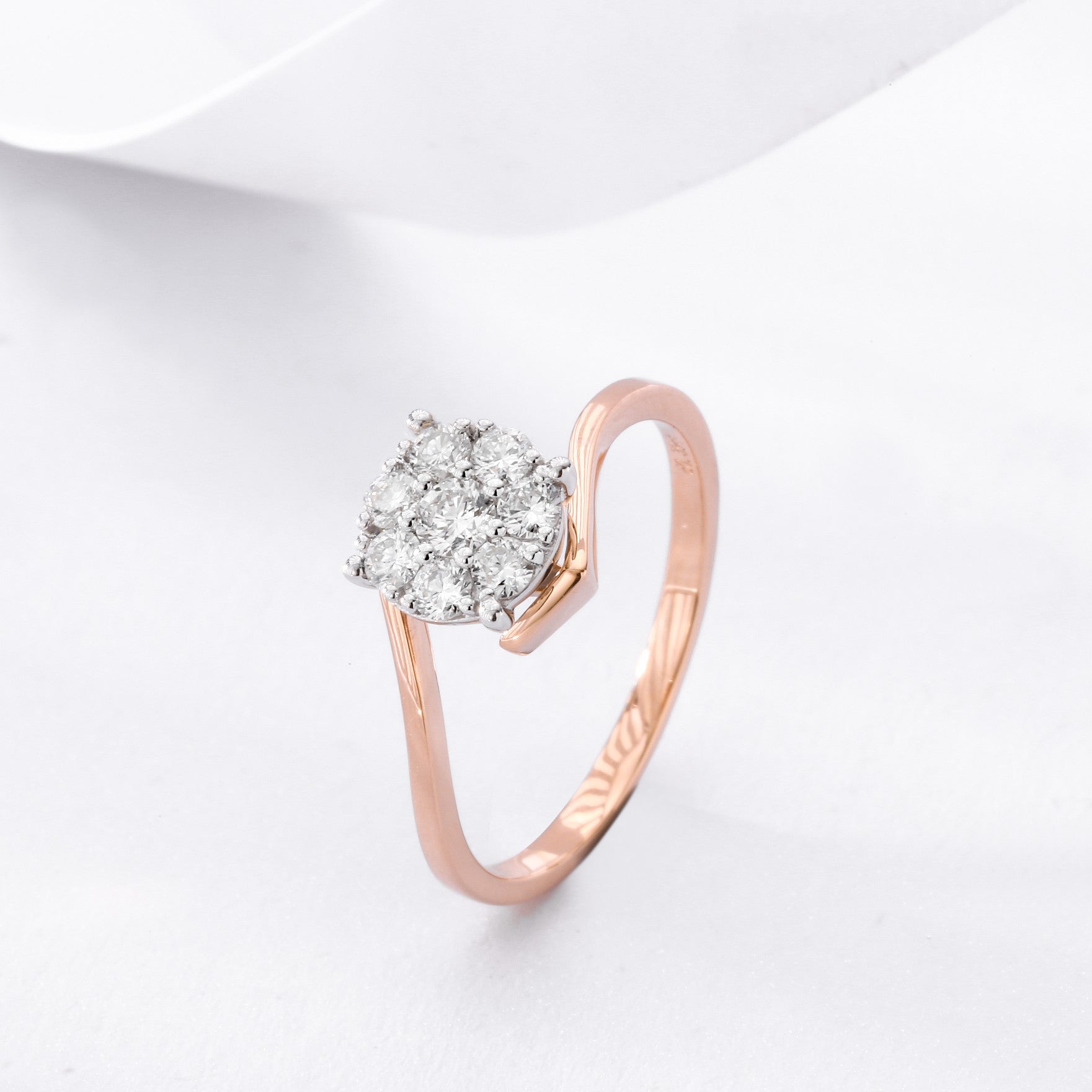 Sparkling S-Shaped Diamond Ring - Premium Jewelry Collection - White Diamond Ring