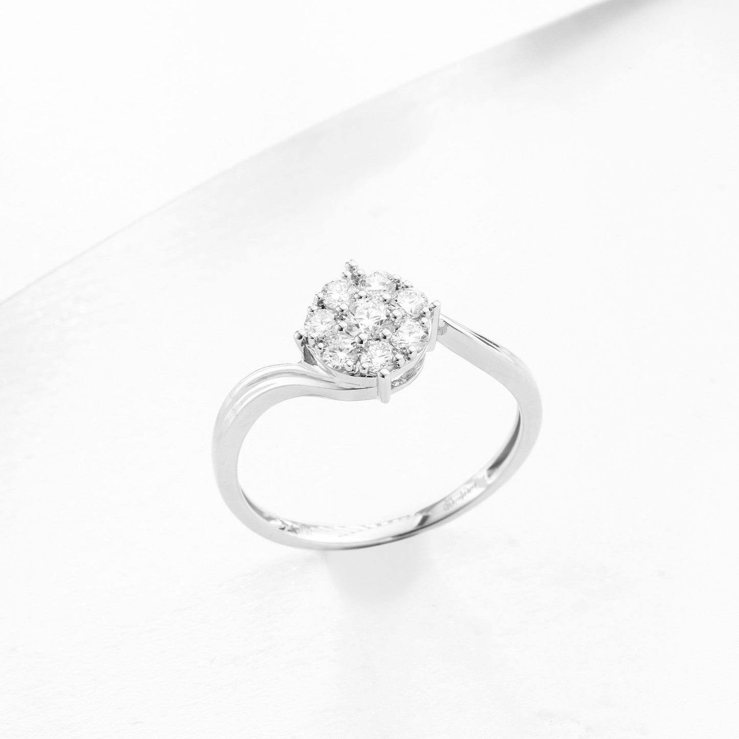 Sparkling S-Shaped Diamond Ring - Premium Jewelry Collection - White Diamond Ring