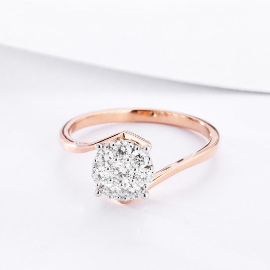 Sparkling S-Shaped Diamond Ring - Premium Jewelry Collection - White Diamond Ring