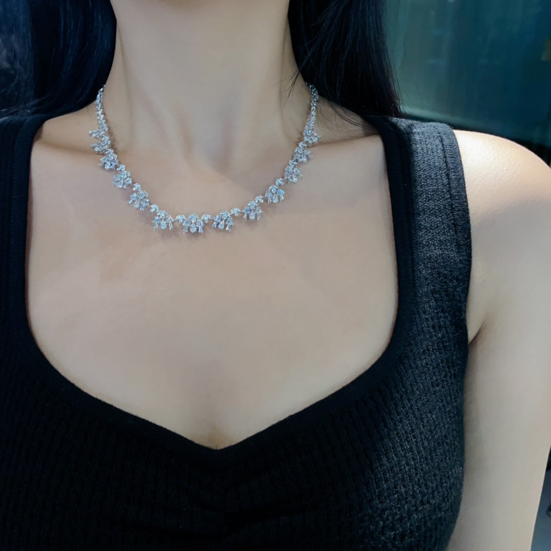 Sparkling Starry Night Necklace - Premium Jewelry Collection - White Diamond Necklace