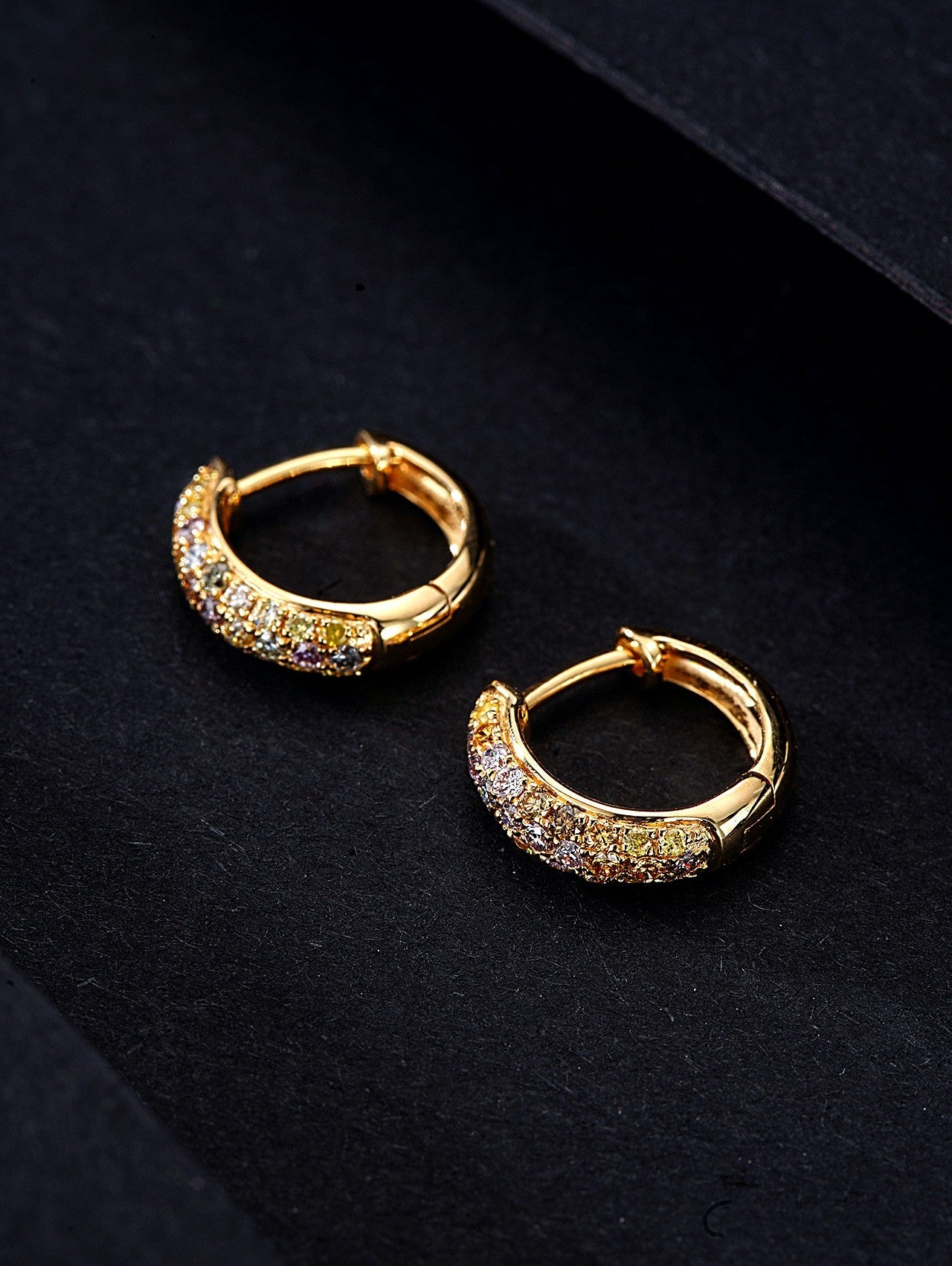 Sparkling Triple-Row Circle Earrings - Fine Jewelry - Jeweler.Jewelry