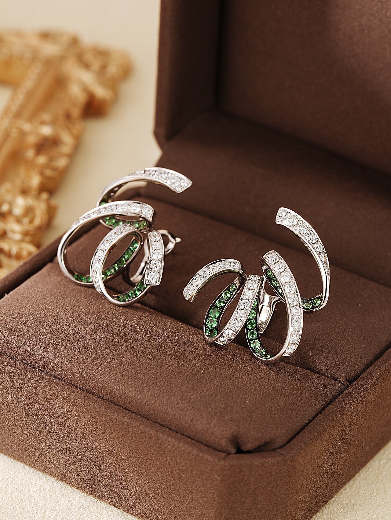 Sparkling Tsavorite Silk Ear Clips Jewelry Jeweler.Jewelry