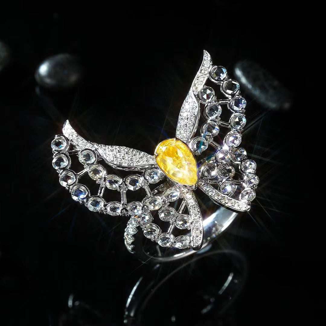 Sparkling Water Drop Butterfly Jewelry Collection – Rings Brooches Pendants - Brooch