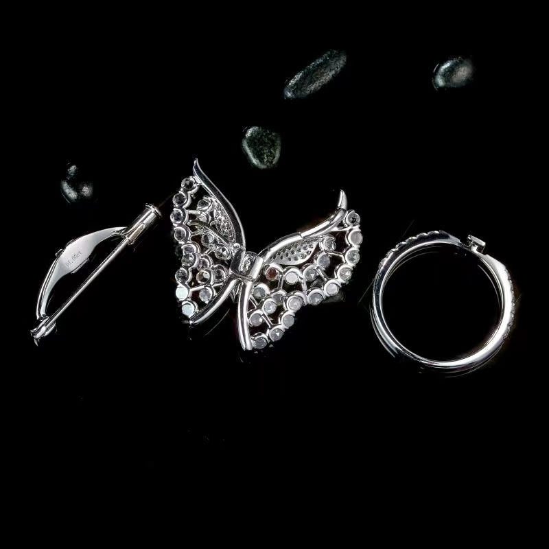 Sparkling Water Drop Butterfly Jewelry Collection – Rings Brooches Pendants - Brooch