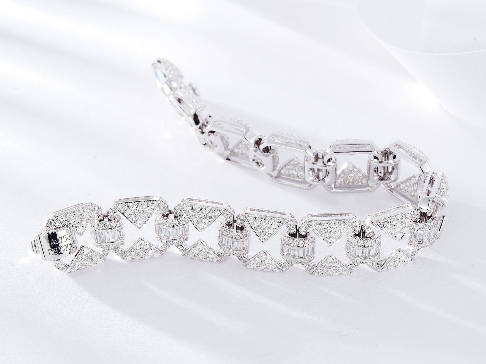 Sparkling Wide T Round Diamond Bracelet - Luxury Jewelry - White Diamond Bracelet