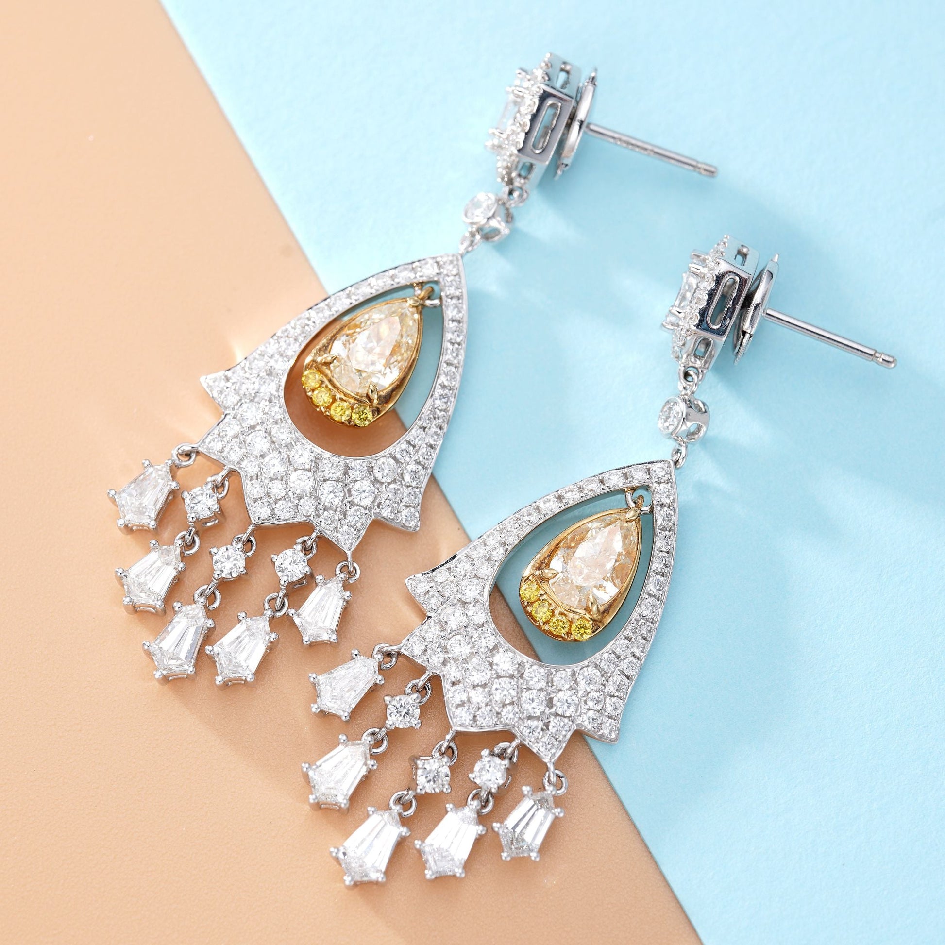 Sparkling Yellow Diamond Dangle Earrings - Premium Jewelry Jeweler.Jewelry