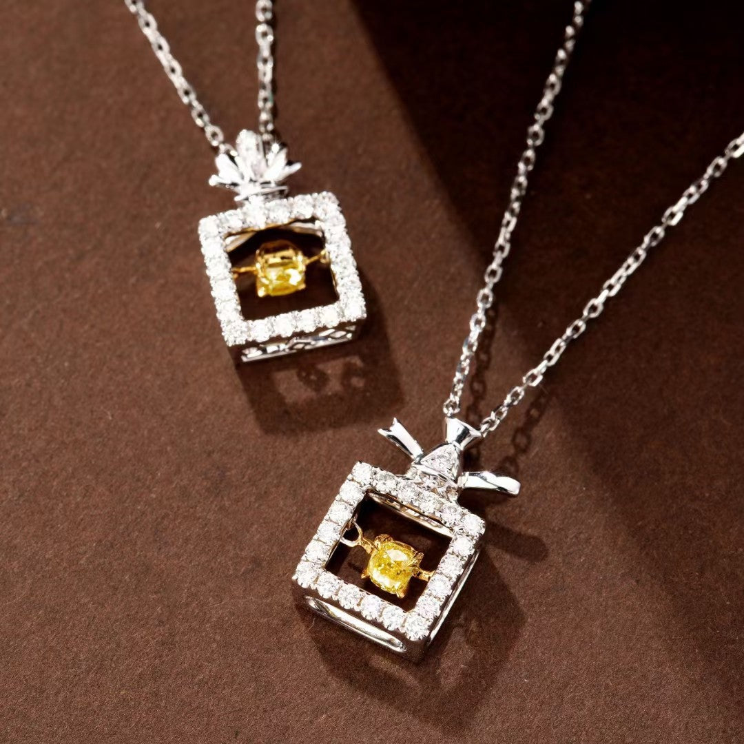 Sparkling Yellow Diamond Pendant - Elegant Jewelry Piece - Yellow Diamond Pendant