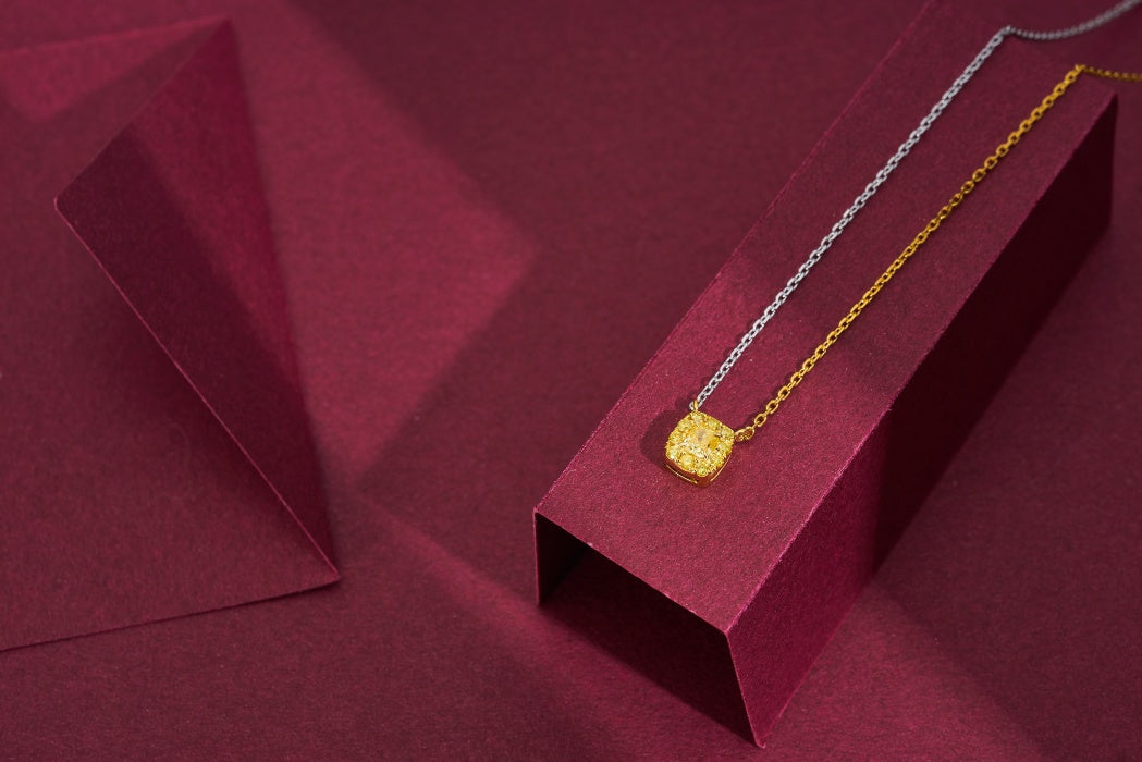 Sparkling Yellow Diamond Pendant - Exquisite Jewelry Piece - Yellow Diamond Pendant