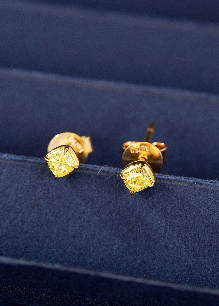 Square Shape Single Diamond Stud Earring - Jewelry Gem Jeweler.Jewelry