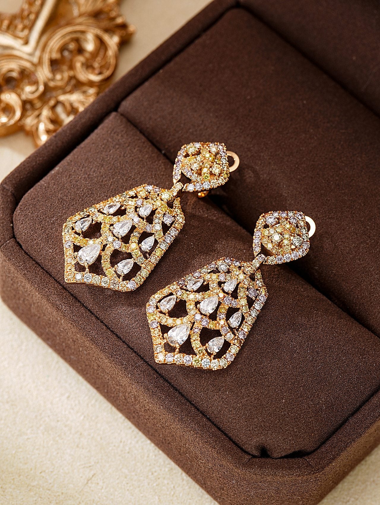 Stunning Shield Earring Jewelry with Diamond Accent - Jeweler.Jewelry