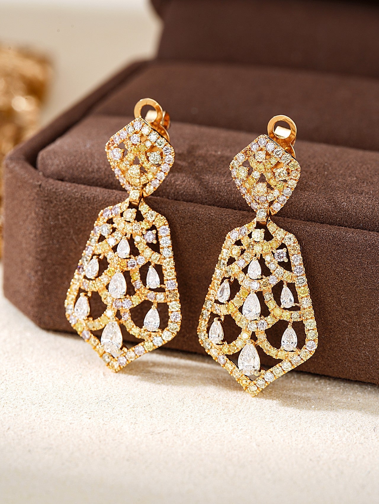 Stunning Shield Earring Jewelry with Diamond Accent - Jeweler.Jewelry