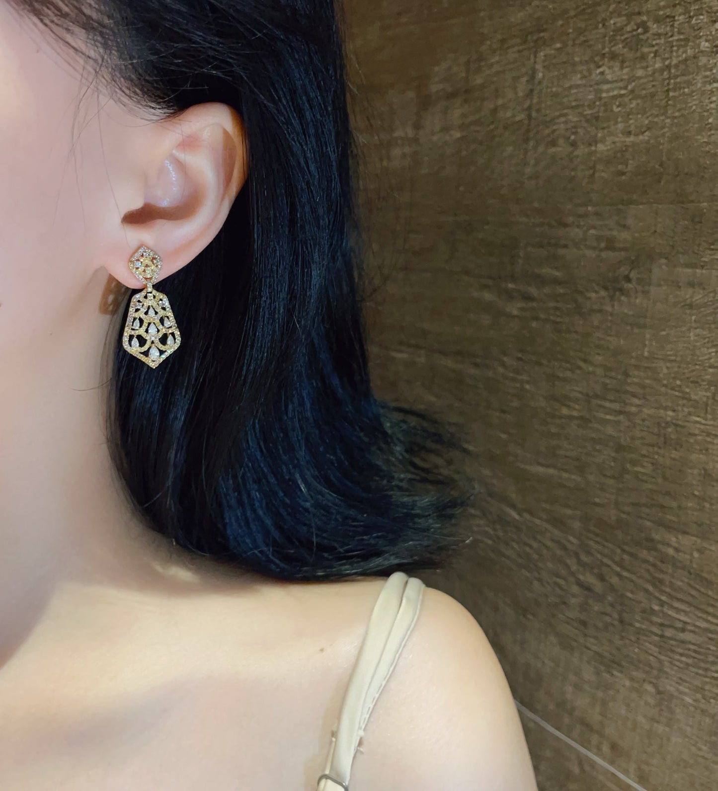 Stunning Shield Earring Jewelry with Diamond Accent - Jeweler.Jewelry