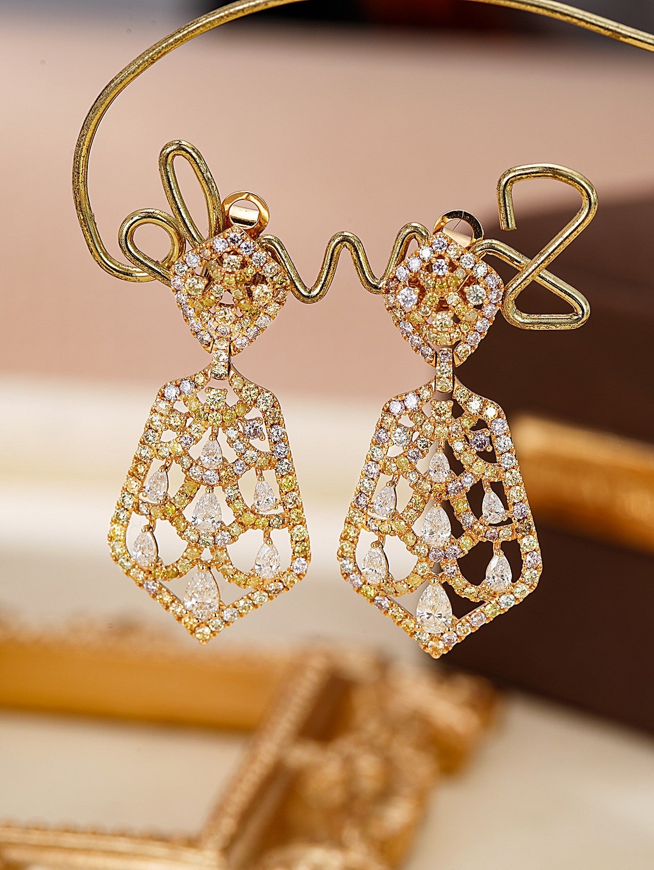 Stunning Shield Earring Jewelry with Diamond Accent - Jeweler.Jewelry