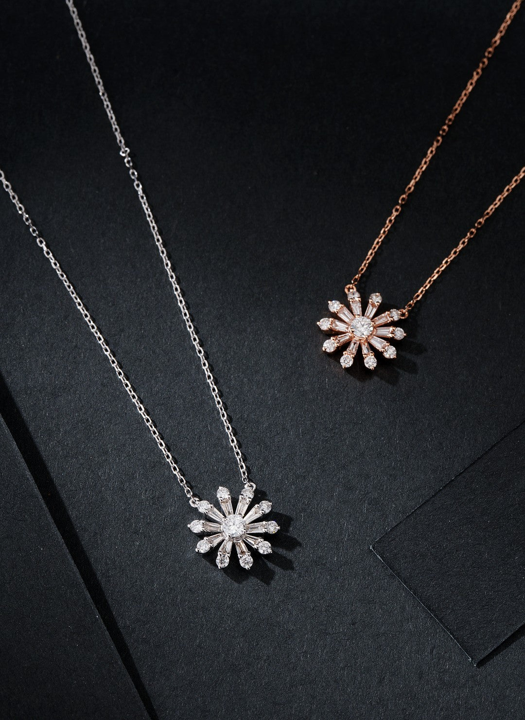 Sunflower Pendant Jewelry - Elegant and Sparkling Choice - White Diamond Pendant