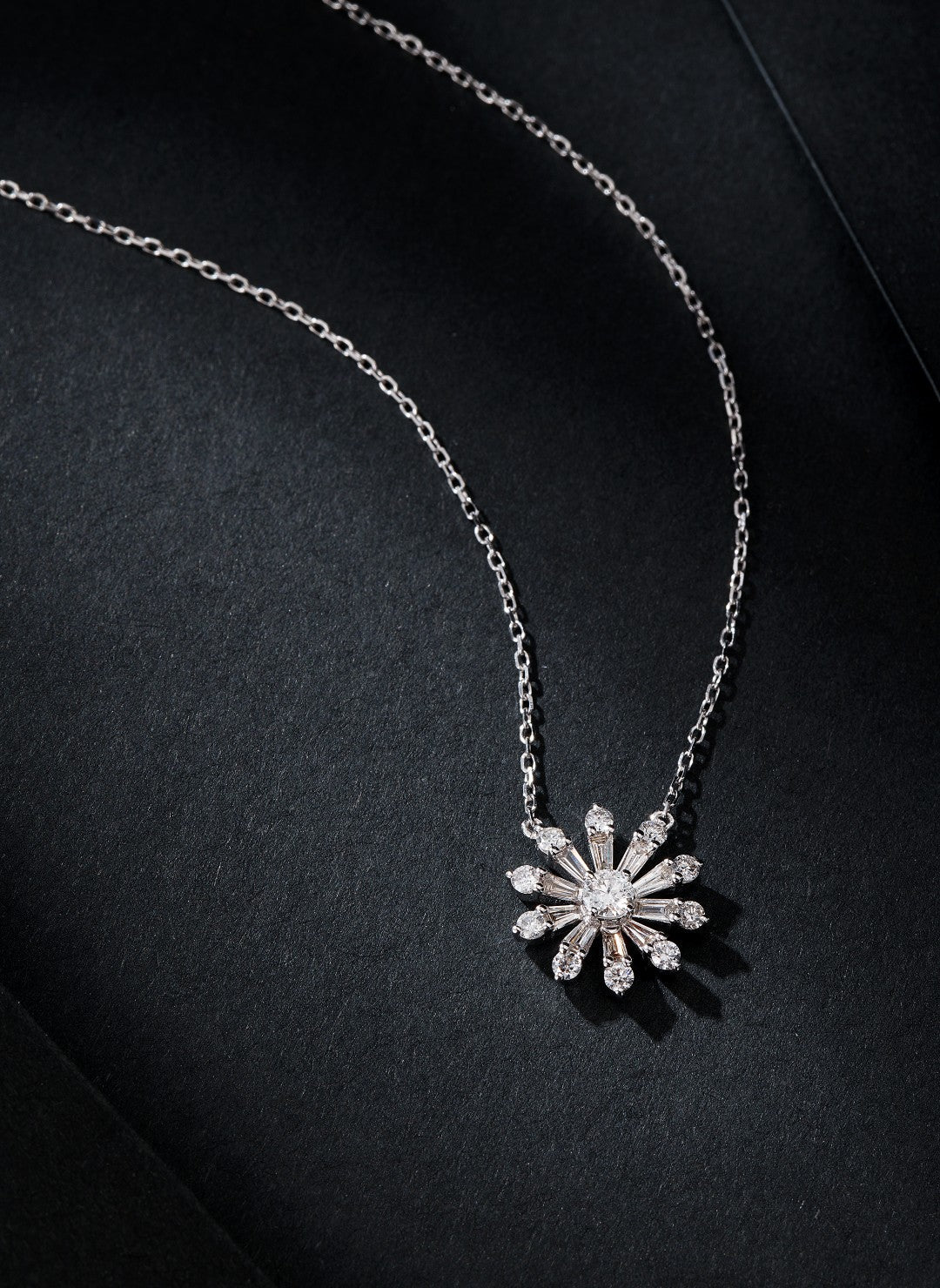 Sunflower Pendant Jewelry - Elegant and Sparkling Choice - White Diamond Pendant