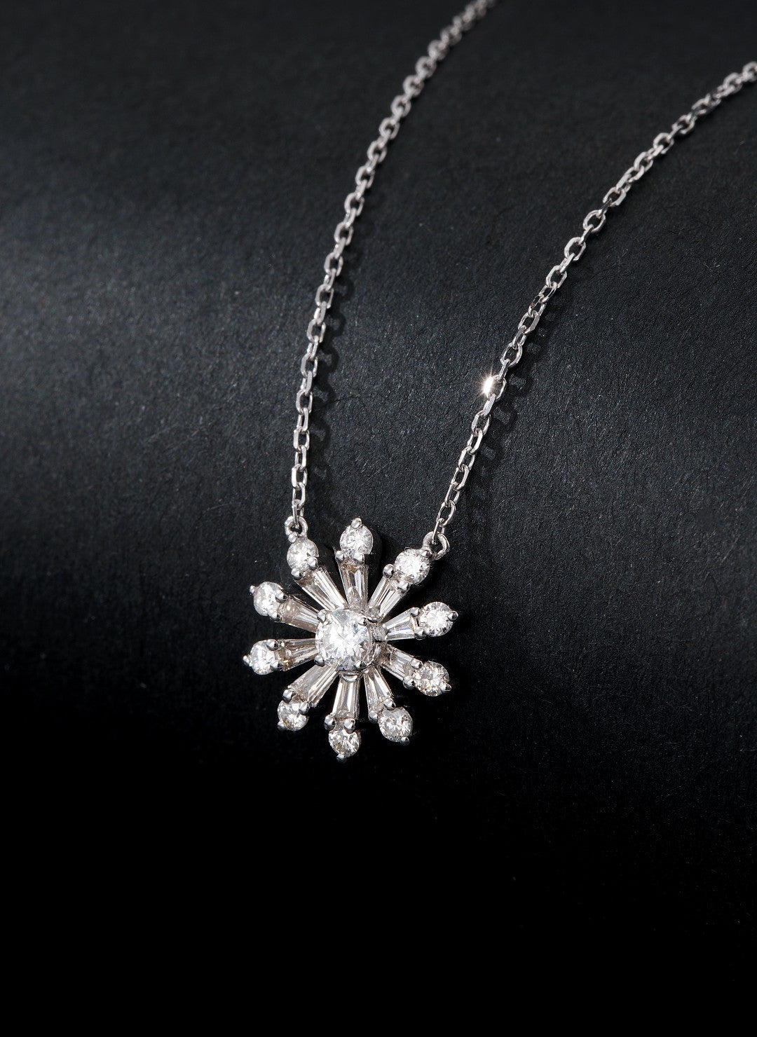 Sunflower Pendant Jewelry - Elegant and Sparkling Choice - White Diamond Pendant