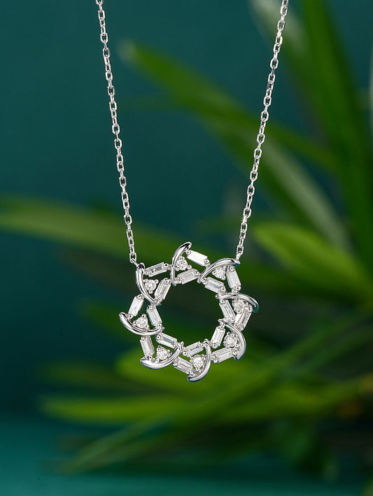 Sunflower Pendant Jewelry - Enchanting Elegance - White Diamond Pendant