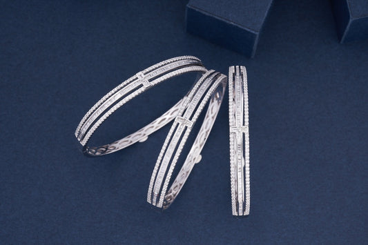 T-Shape Diamond Bracelet - Exclusive Jewelry Piece - White Diamond Bracelet