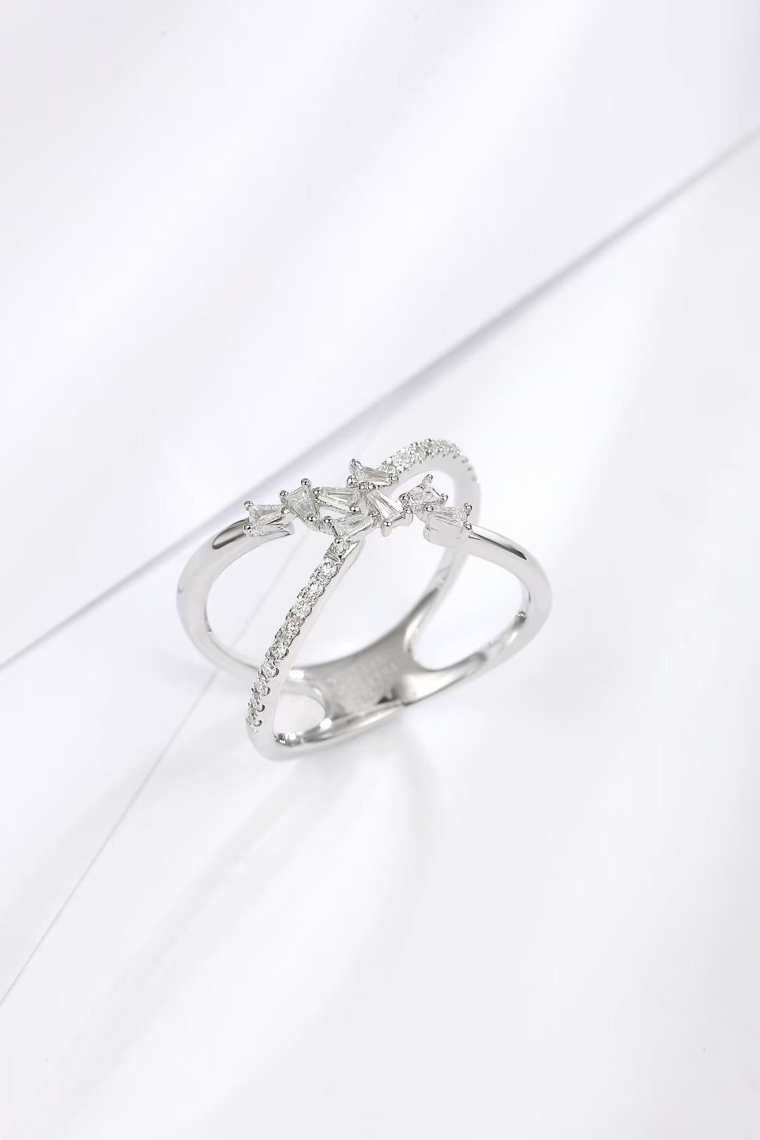 T-Square Cross Ring - Exquisite Diamond Jewelry - White Diamond Ring