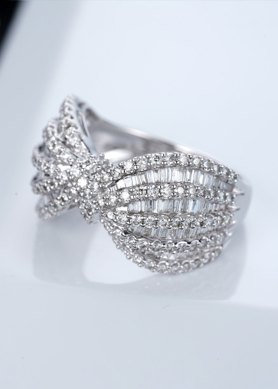 T-Square Diamond Ring | Premium Jewelry Collection - White Diamond Ring