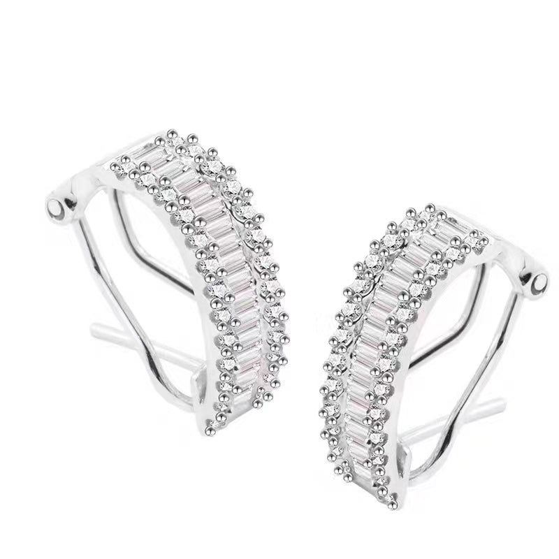 T-Square Earrings with Diamond Accent - Unique Jewelry Piece - Jeweler.Jewelry