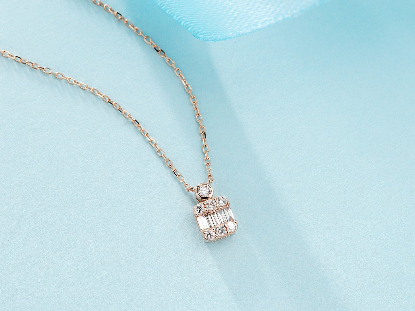 Tiny Ice Crystal Pendant: A Sparkling Jewelry Gem - White Diamond Pendant