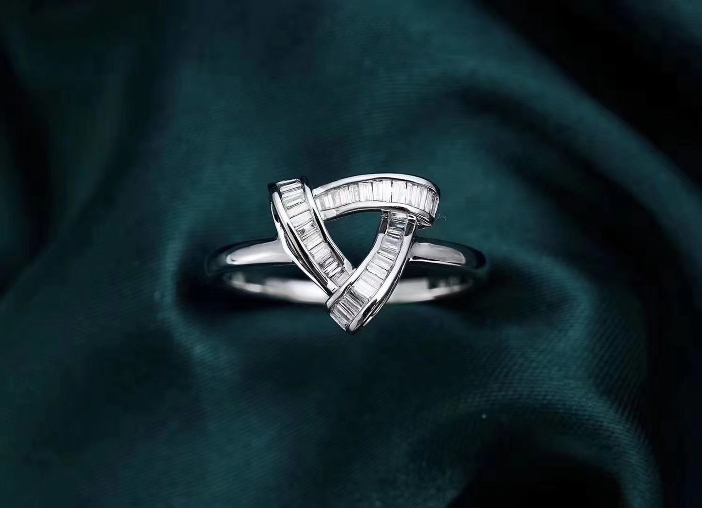 Triangle Shape T-Square Ring - Premium Jewelry Collection - White Diamond Ring