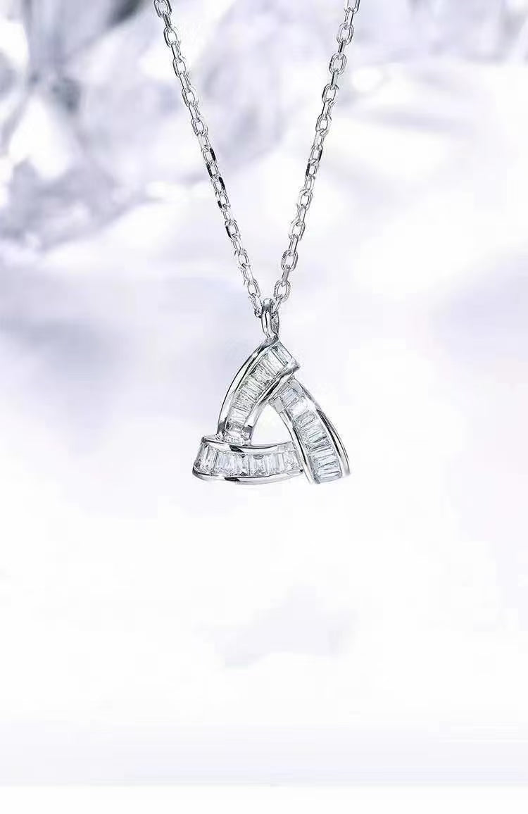 Triangle T-Square Pendant Jewelry with Diamond – A Unique and Elegant Choice - White Diamond Pendant