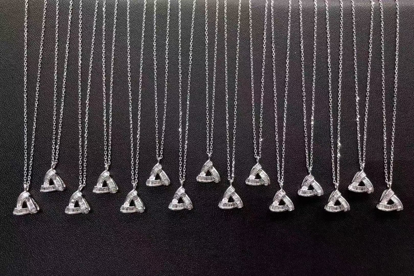 Triangle T-Square Pendant Jewelry with Diamond – A Unique and Elegant Choice - White Diamond Pendant