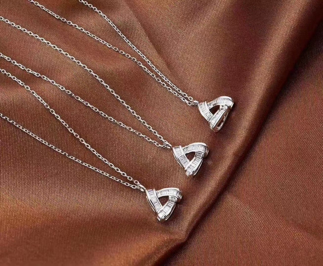 Triangle T-Square Pendant Jewelry with Diamond – A Unique and Elegant Choice - White Diamond Pendant