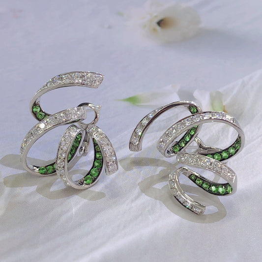 Tsavorite Ribbon Earrings – Exquisite Jewelry Piece - Jeweler.Jewelry