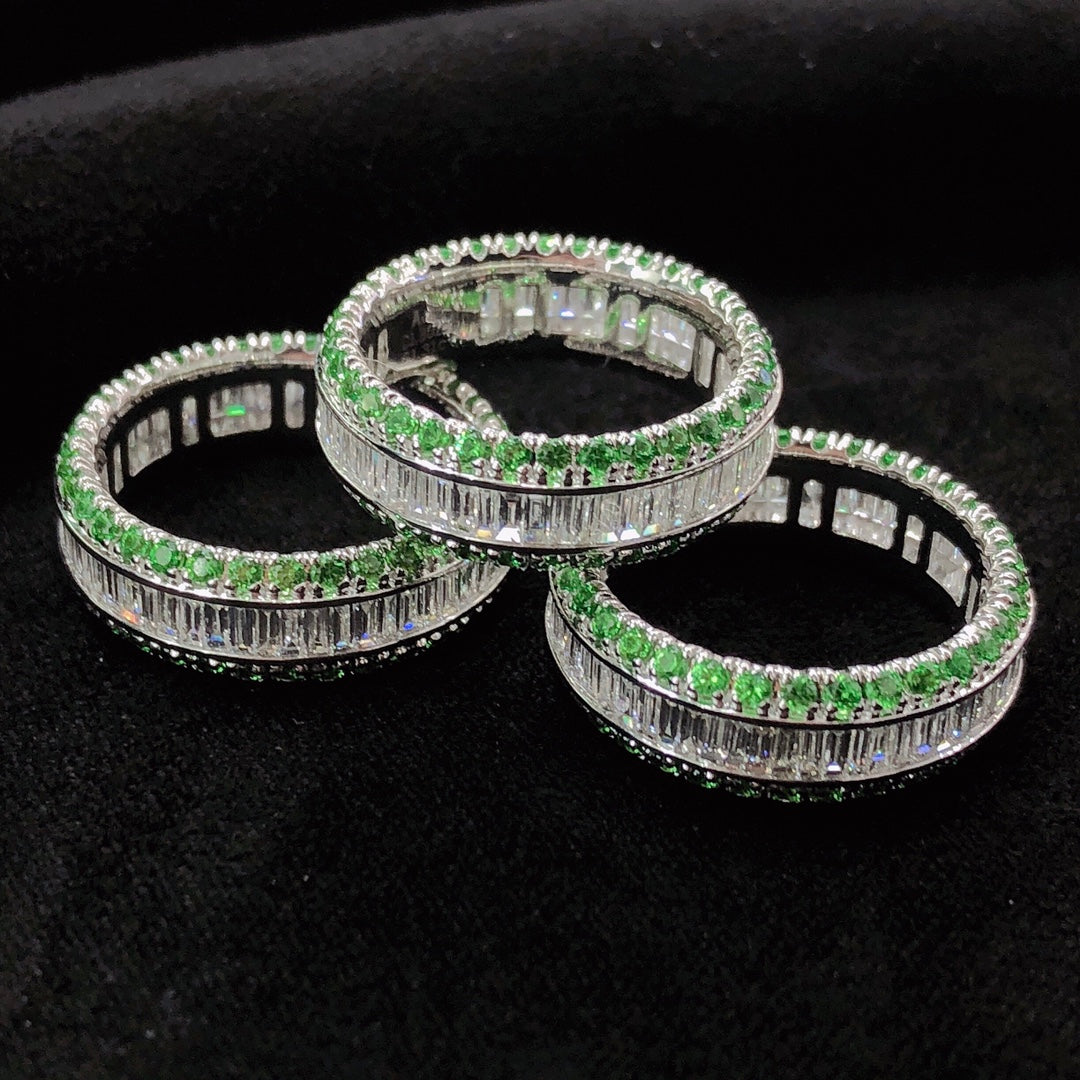 Tsavorite T-Row Ring - Exquisite Jewelry Piece - Shafley Ring