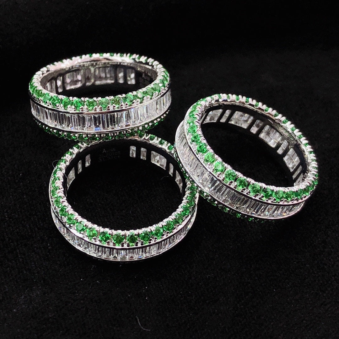 Tsavorite T-Row Ring - Exquisite Jewelry Piece - Shafley Ring