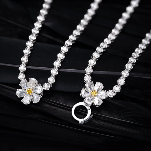 Two-Wear Rose Waterdrop Necklace (Pendant Excluded) | Premium Jewelry - Yellow Diamond Chain