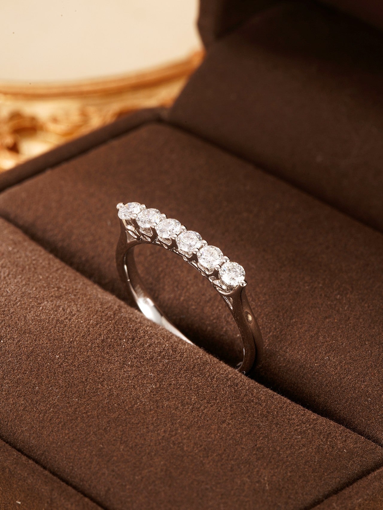 U-Shape Diamond Pavé Ring - Luxury Jewelry - White Diamond Ring