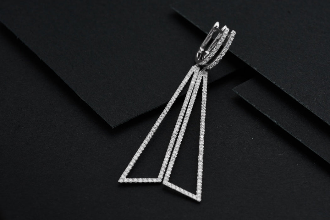 Unique Asymmetric Triangle Earrings - Dazzling Jewelry Piece - Jeweler.Jewelry