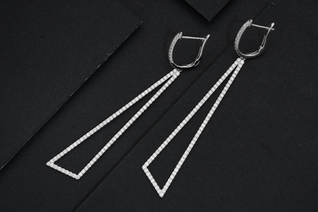 Unique Asymmetric Triangle Earrings - Dazzling Jewelry Piece - Jeweler.Jewelry