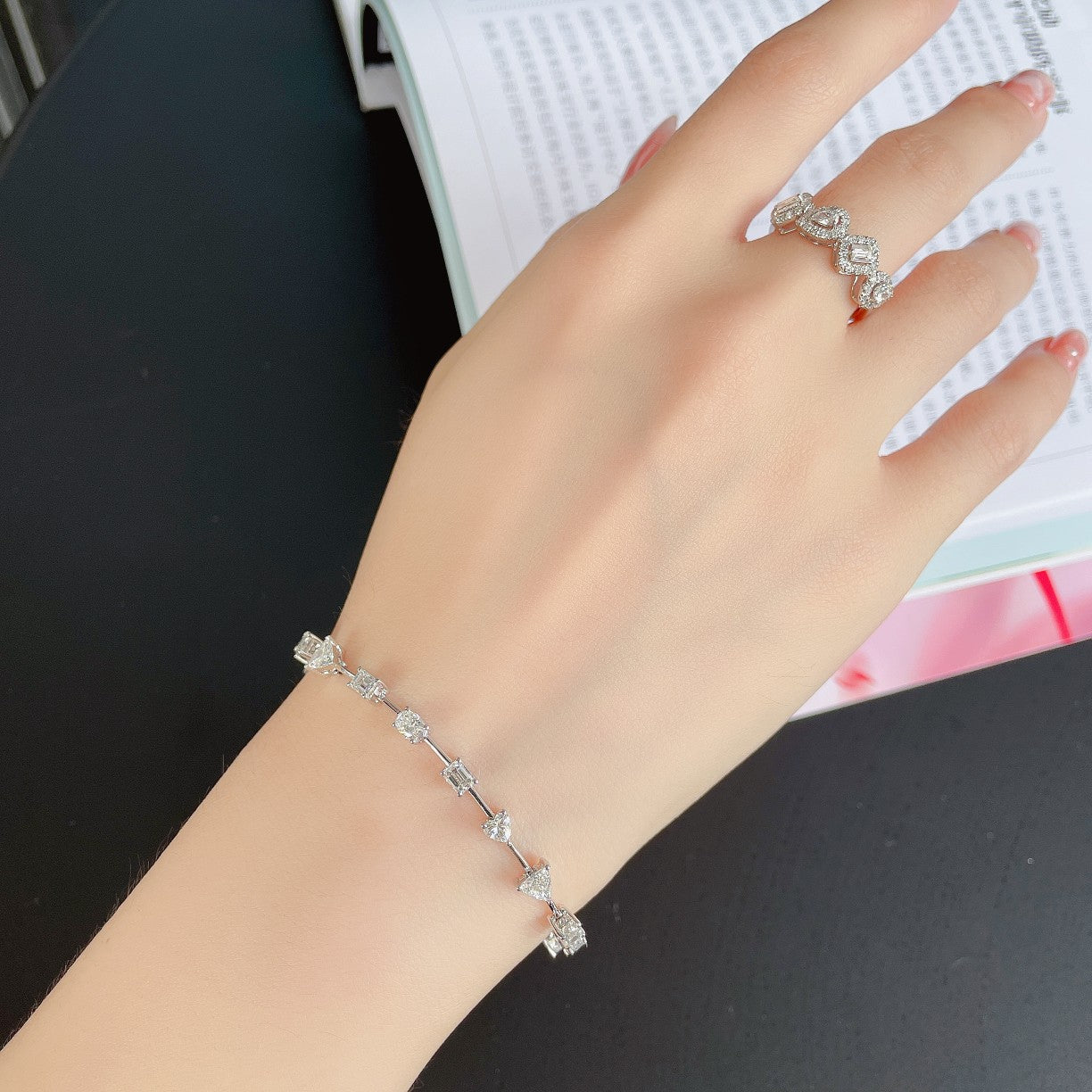 Unique Diamond Bracelet - Enchanting Jewelry Piece - White Diamond Bracelet