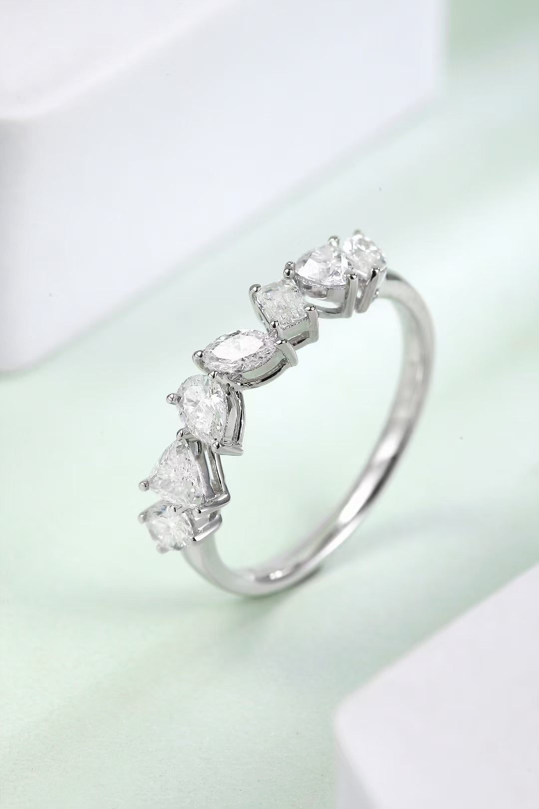 Unique Diamond Cluster Ring - Exceptional Jewelry Piece - White Diamond Ring