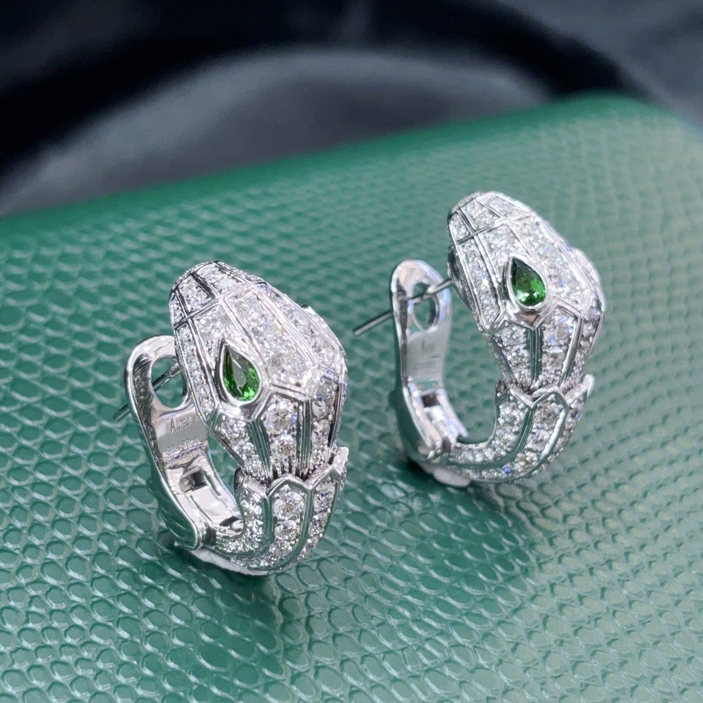 Unique Serpent-Shaped Earrings with Diamond Accent – Luxurious Jewelry Piece - Jeweler.Jewelry