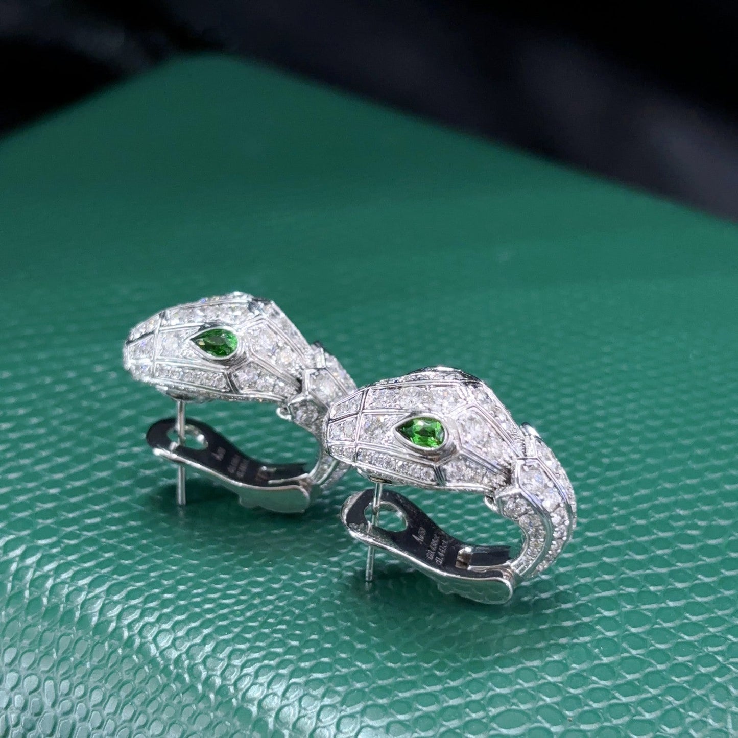 Unique Serpent-Shaped Earrings with Diamond Accent – Luxurious Jewelry Piece - Jeweler.Jewelry