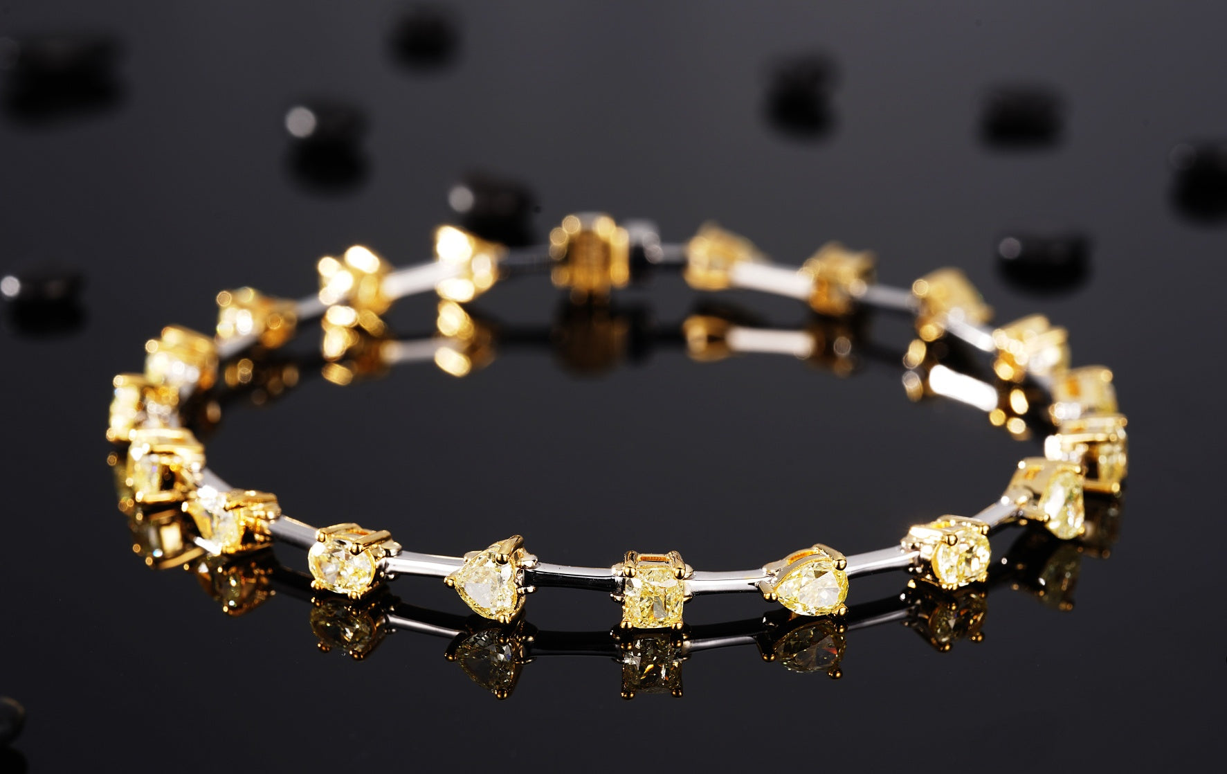 Unique Yellow Diamond Shaped Bracelet - Premium Jewelry Collection - Yellow Diamond Bracelet