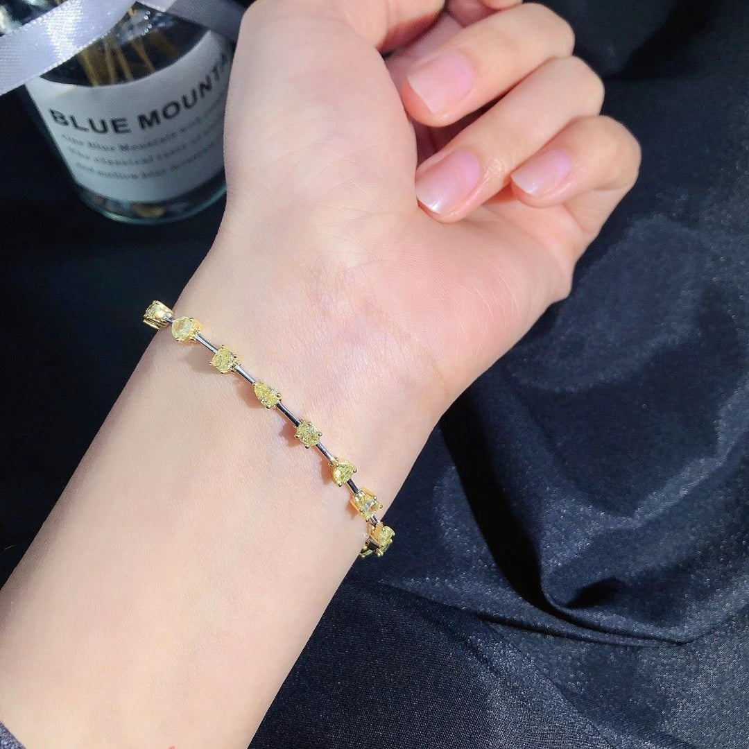 Unique Yellow Diamond Shaped Bracelet - Premium Jewelry Collection - Yellow Diamond Bracelet