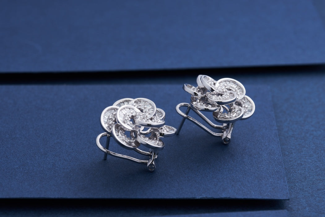 Wholesale Camellia Diamond Earrings Jewelry - Exquisite Elegance - Jeweler.Jewelry