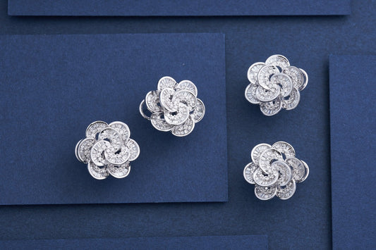 Wholesale Camellia Diamond Earrings Jewelry - Exquisite Elegance - Jeweler.Jewelry