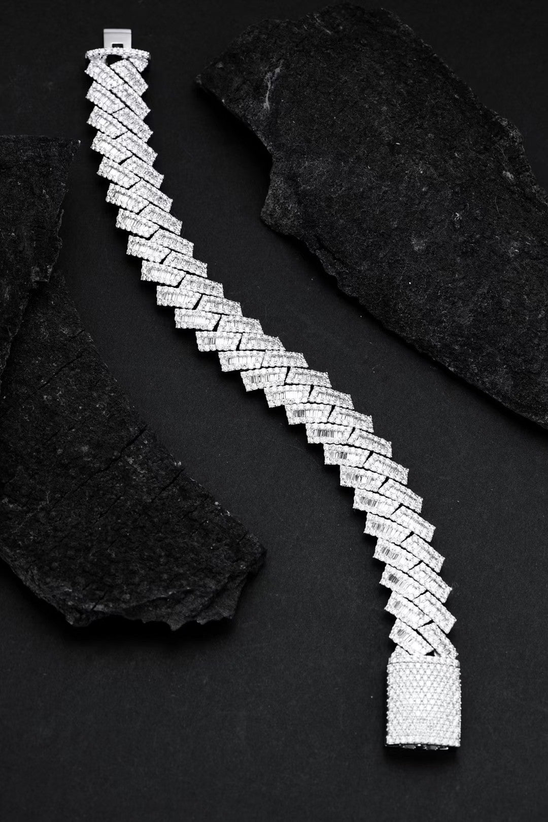 Wide T Large Bracelet - Premium Diamond Jewelry - White Diamond Bracelet