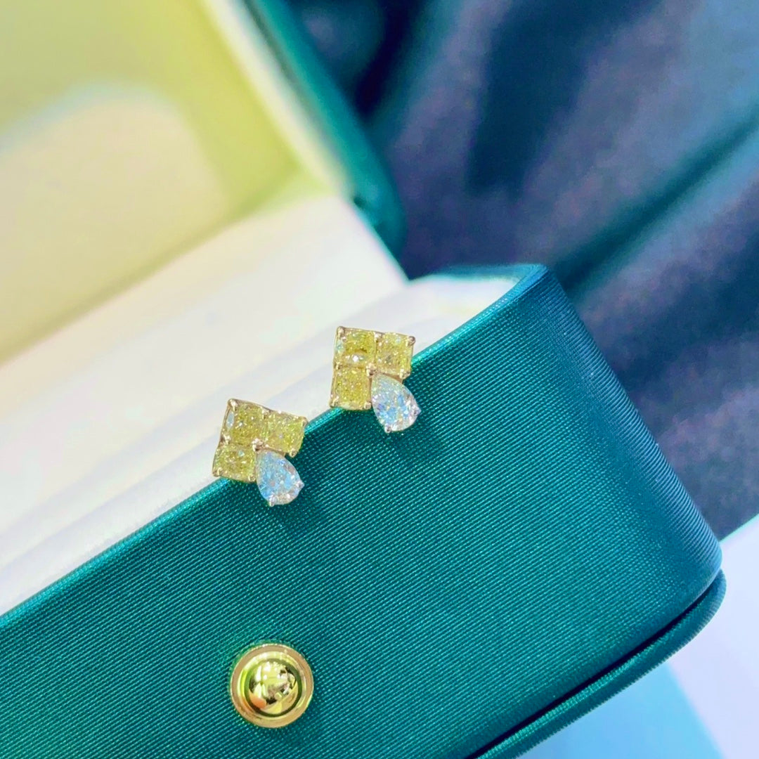 Yellow Diamond Four-Leaf Clover Earrings - Luxurious Jewelry Piece Jeweler.Jewelry