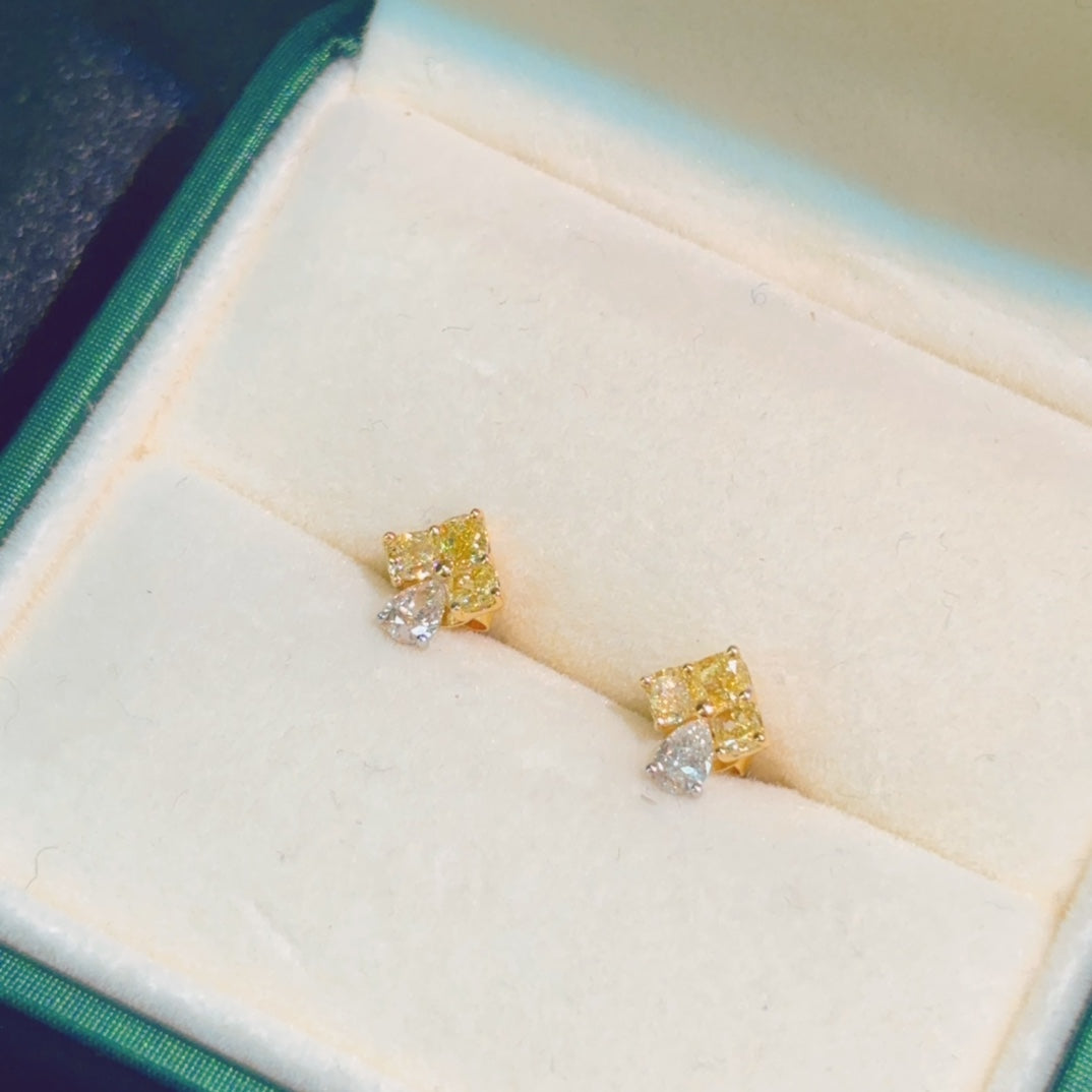 Yellow Diamond Four-Leaf Clover Earrings - Luxurious Jewelry Piece Jeweler.Jewelry